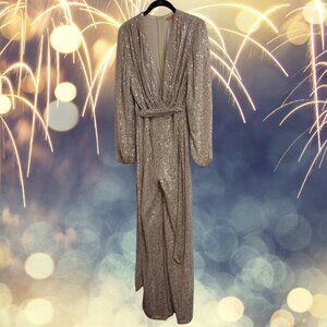 Baltic Born Brussels Sequin Jumpsuit Dress NWT Size L